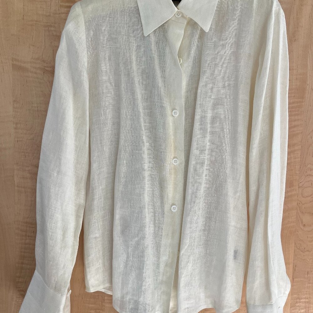 White Linen Linda Allard Ellen Tracy Pants Suit
